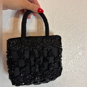 Vintage y2k Privilege Paris mini beaded Elegant Black Beaded Handbag India